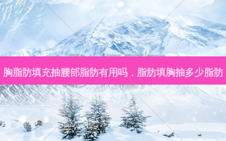 胸脂肪填充抽腰部脂肪有用吗，脂肪填胸抽多少脂肪