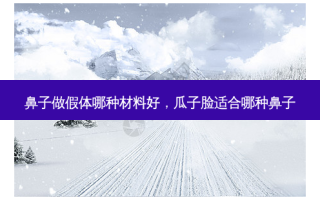 鼻子做假体哪种材料好，瓜子脸适合哪种鼻子