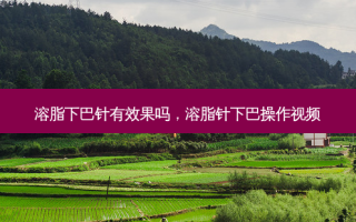 溶脂下巴针有效果吗，溶脂针下巴操作视频