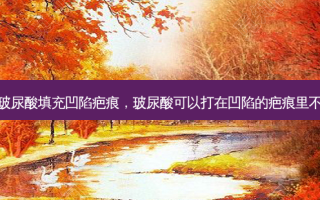 玻尿酸填充凹陷疤痕，玻尿酸可以打在凹陷的疤痕里不
