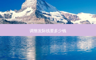 调整发际线要多少钱