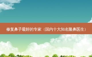 修复鼻子好的专家（国内十大知名隆鼻医生）