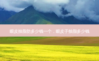眼皮抽脂肪多少钱一个，眼皮子抽脂多少钱