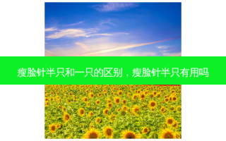 瘦脸针半只和一只的区别，瘦脸针半只有用吗