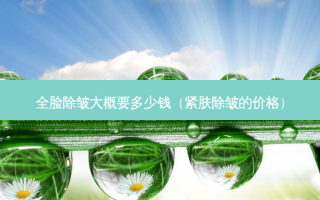 全脸除皱大概要多少钱（紧肤除皱的价格）