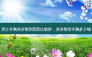 男士丰胸美容整形医院比较好，美容整形丰胸多少钱