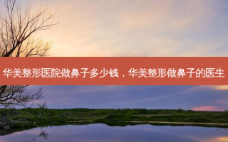 华美整形医院做鼻子多少钱，华美整形做鼻子的医生