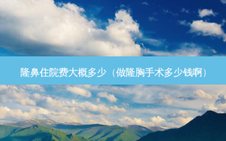 隆鼻住院费大概多少（做隆胸手术多少钱啊）
