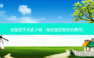 改脸型手术多少钱（做改脸型整形的费用）