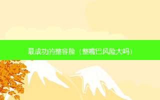 成功的整容脸（整嘴巴风险大吗）