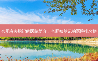 合肥有去胎记的医院简介，合肥祛胎记的医院排名榜