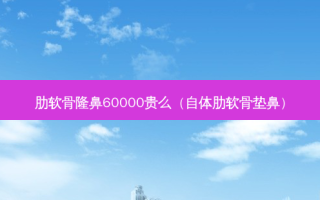 肋软骨隆鼻60000贵么（自体肋软骨垫鼻）