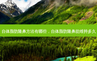 自体脂肪隆鼻 *** 有哪些，自体脂肪隆鼻能维持多久