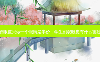双眼皮只做一个眼睛是半价，学生割双眼皮有什么害处