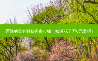 医院的美容科祛斑多少钱（祛斑花了万6元贵吗）