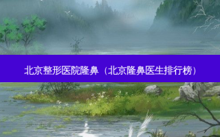 北京整形医院隆鼻（北京隆鼻医生排行榜）