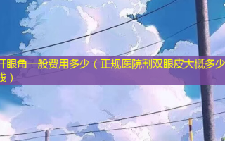 开眼角一般费用多少（正规医院割双眼皮大概多少钱）