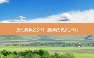 男性隆鼻多少钱（隆鼻的要多少钱）