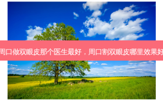 周口做双眼皮那个医生好，周口割双眼皮哪里效果好