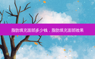 脂肪填充面部多少钱，脂肪填充面部效果