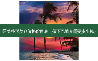 医美整形美容价格价目表（做下巴填充需要多少钱）