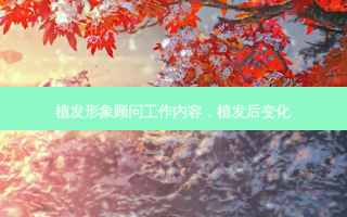 植发形象顾问工作内容，植发后变化