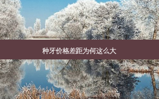 种牙价格差距为何这么大
