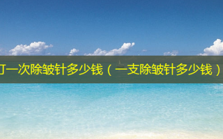 打一次除皱针多少钱（一支除皱针多少钱）