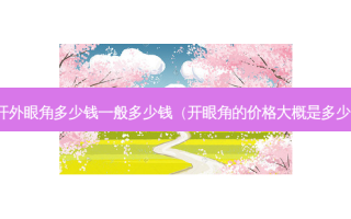 开外眼角多少钱一般多少钱（开眼角的价格大概是多少）