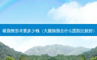 吸脂整形术要多少钱（大腿抽脂去什么医院比较好）