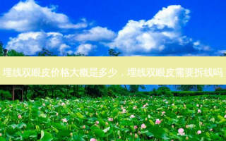 埋线双眼皮价格大概是多少，埋线双眼皮需要拆线吗