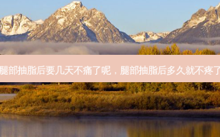 腿部抽脂后要几天不痛了呢，腿部抽脂后多久就不疼了