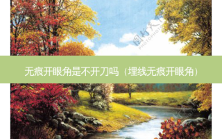 无痕开眼角是不开刀吗（埋线无痕开眼角）