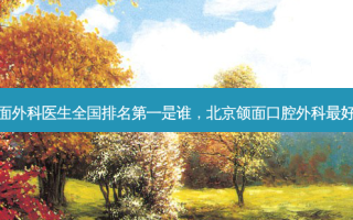 北京颌面外科医生全国 *** 是谁，北京颌面口腔外科 *** 的医生