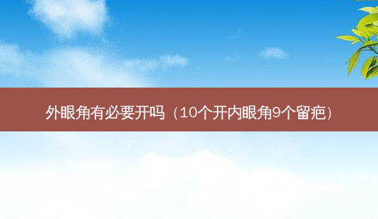 外眼角有必要开吗（10个开内眼角9个留疤）-第1张图片-美呗严选网