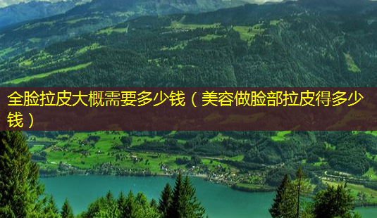 全脸拉皮大概需要多少钱(美容做脸部拉皮得多少钱)-第1张图片-美呗严选网 全脸拉皮大概需要多少钱(美容做脸部拉皮得多少钱)-第1张图片-美呗严选网
