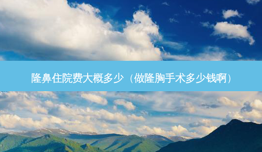 隆鼻住院费大概多少(做隆胸手术多少钱啊)-第1张图片-美呗严选网 隆鼻住院费大概多少(做隆胸手术多少钱啊)-第1张图片-美呗严选网