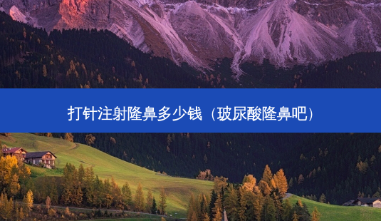 打针注射隆鼻多少钱(玻尿酸隆鼻吧)-第1张图片-美呗严选网 打针注射隆鼻多少钱(玻尿酸隆鼻吧)-第1张图片-美呗严选网