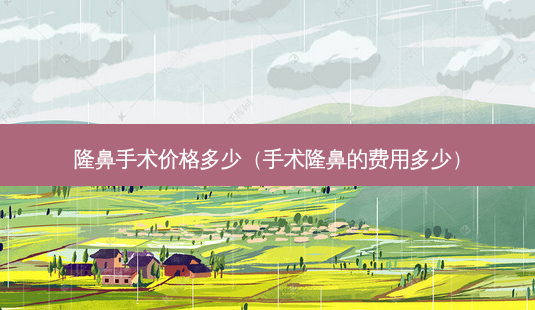 隆鼻手术价格多少(手术隆鼻的费用多少)-第1张图片-美呗严选网 隆鼻手术价格多少(手术隆鼻的费用多少)-第1张图片-美呗严选网