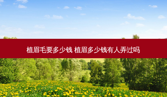 植眉毛要多少钱 植眉多少钱有人弄过吗-第1张图片-美呗严选网 植眉毛要多少钱 植眉多少钱有人弄过吗-第1张图片-美呗严选网