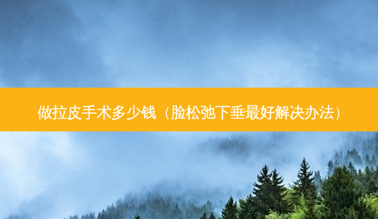 做拉皮手术多少钱(脸松弛下垂好解决办法)-第1张图片-美呗严选网 做拉皮手术多少钱(脸松弛下垂好解决办法)-第1张图片-美呗严选网