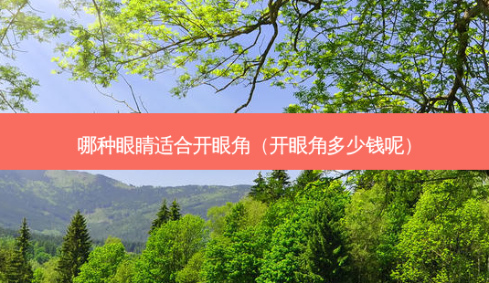 哪种眼睛适合开眼角(开眼角多少钱呢)-第1张图片-美呗严选网 哪种眼睛适合开眼角(开眼角多少钱呢)-第1张图片-美呗严选网