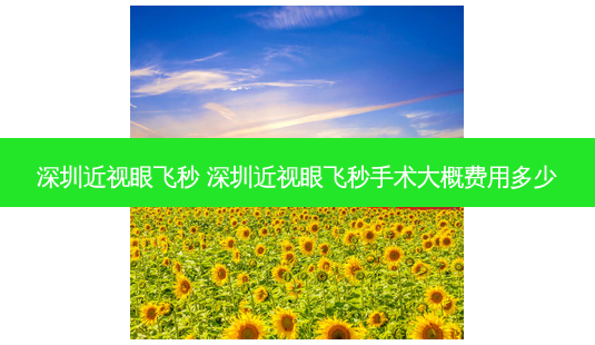 深圳近视眼飞秒 深圳近视眼飞秒手术大概费用多少-第1张图片-美呗严选网 深圳近视眼飞秒 深圳近视眼飞秒手术大概费用多少-第1张图片-美呗严选网