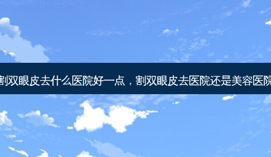 割双眼皮去什么医院好一点，割双眼皮去医院还是美容医院-第1张图片-美呗严选网