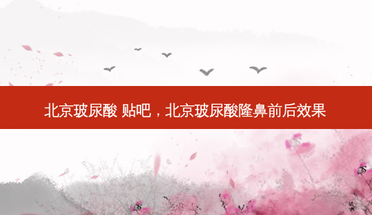 北京玻尿酸 贴吧，北京玻尿酸隆鼻前后效果-第1张图片-美呗严选网
