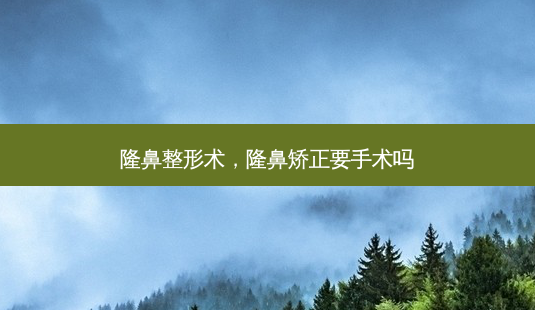 隆鼻整形术,隆鼻矫正要手术吗-第1张图片-美呗严选网 隆鼻整形术,隆鼻矫正要手术吗-第1张图片-美呗严选网