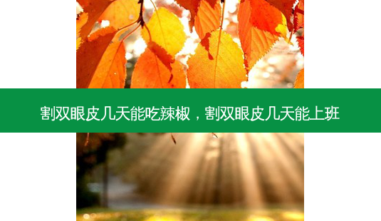割双眼皮几天能吃辣椒,割双眼皮几天能上班-第1张图片-美呗严选网 割双眼皮几天能吃辣椒,割双眼皮几天能上班-第1张图片-美呗严选网