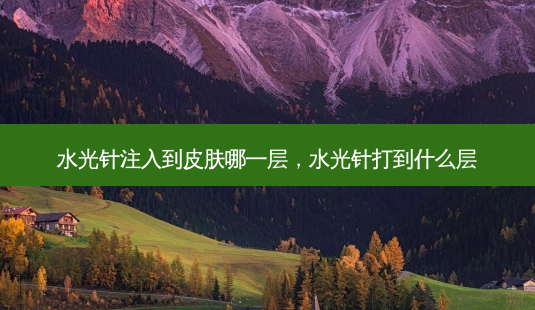 水光针注入到皮肤哪一层,水光针打到什么层-第1张图片-美呗严选网 水光针注入到皮肤哪一层,水光针打到什么层-第1张图片-美呗严选网