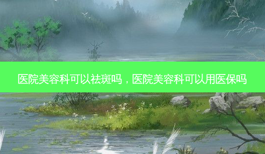 医院美容科可以祛斑吗,医院美容科可以用医保吗-第1张图片-美呗严选网 医院美容科可以祛斑吗,医院美容科可以用医保吗-第1张图片-美呗严选网