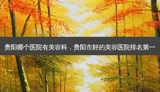 贵阳哪个医院有美容科,贵阳市好的美容医院-第1张图片-美呗严选网 贵阳哪个医院有美容科,贵阳市好的美容医院-第1张图片-美呗严选网